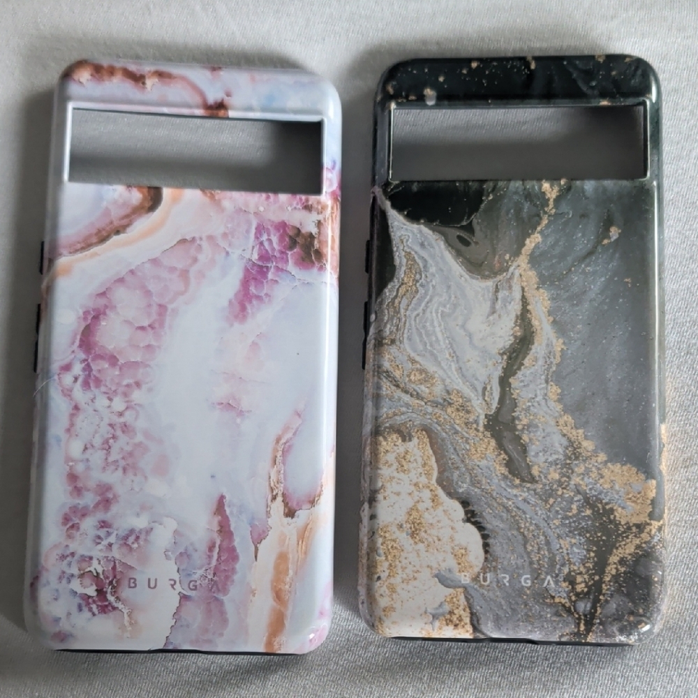 Marble Design Phone Case Set - Pink and Green Google Pixel 8 Pro